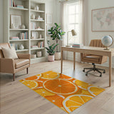 Vibrant Orange Slices Mosaic Area Rug