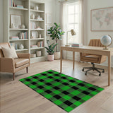 Green Black Buffalo Check Area Rug
