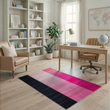 Black Pink Ombre Vertical Stripe Area Rug