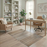 Beige Tan Woven Stripe Heritage Rug