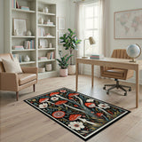 Vibrant Red Mushroom Meadow Area Rug