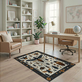 Vintage Dark Academia Insect Washable Area Rug - Low Pile, Non-Slip, Pet Friendly