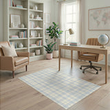 Blue Checkered Washable Area Rug