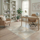 Abstract Geometric Neutral Beige Area Rug