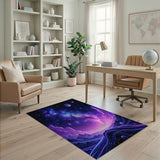 Cosmic Purple Nebula Canyon Area Rug