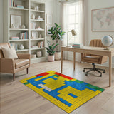 Vibrant Alphabet Grid Area Rug