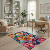 Multi-color and Patterns Vibrant Floral Multi-Color Area Rug