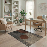 Geometric Modern Area Rug with Bold Circles