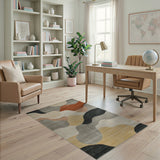 Multi-color and Patterns Abstract Wave Multi-Color Area Rug