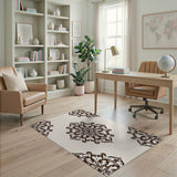 Elegant Beige Persian Motif Area Rug