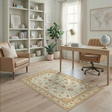Ivory Traditional Persian Ivory Traditional Persian Floral Area Rug