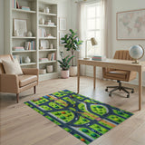 Vibrant Cartoon City Streets Kids Area Rug