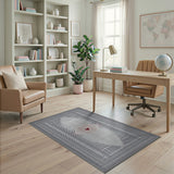 Black White Dotted Heart Geometric Area Rug