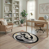 Yin-Yang Tribal Border Tufted Rug