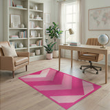 Vibrant Pink Chevron Area Rug