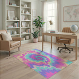 Psychedelic Swirl Multi-Color Area Rug