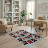 Valentine's Be Mine True Love Bunting Area Rug