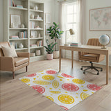 Vibrant Lemon Grapefruit Slice Area Rug