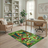 Whimsical Gnome Forest Kids Area Rug