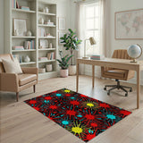 Explosive Red Splatter Multi-Color Area Rug