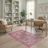Whimsical Pink Dinosaur Adventure Kids Rug