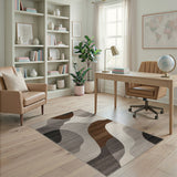 Grey Abstract Grey Wave Area Rug