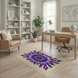 Radiant Purple Mandala Geometric Area Rug