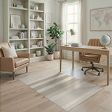 Beige Cream Striped Woven Area Rug