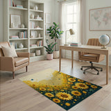 Sunflower Meadow Butterflies Area Rug