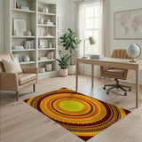 Radiant Tribal Sun Mandala Area Rug