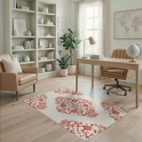 Red Floral Medallion Area Rug