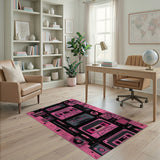 Retro Pink Cassette Mixtape Area Rug
