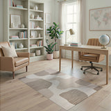 Abstract Area Abstract Wavy Beige Grey Area Rug