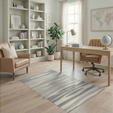 Abstract Grey Wavy Stripe Area Rug