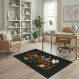 No Tricks Just Treats Orange Halloween Area Rug