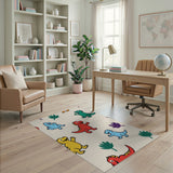 Colorful Dinosaur Kids Area Rug