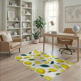 Fruit Pattern Yellow Sunny Lemon Slice Fruit Pattern Area Rug