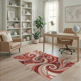 Pink Swirling Hearts Arrows Area Rug