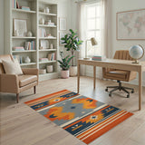Southwestern Geometric Southwestern Orange Geometric Area Rug