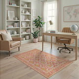Coral Trellis Geometric Area Rug