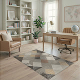 Tribal Diamond Geometric Neutral Area Rug