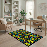 Playful Yellow Cartoon Cats Area Rug