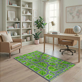 Kids Cartoon City Street Road Rug