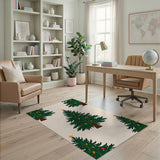 Festive Christmas Tree Pattern Area Rug
