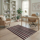 Red Pencil Stripe Area Rug