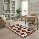 Terracotta Diamond Geometric Area Rug