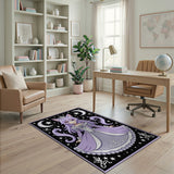 Starry Purple Cat Princess Area Rug