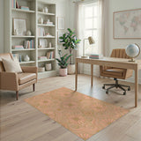 Pink Daisy Swirl Vintage Area Rug