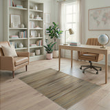 Striped Textured Brown Tan Woven Rug
