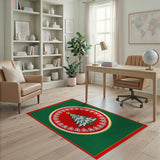 Festive Christmas Tree Snowflake Medallion Rug